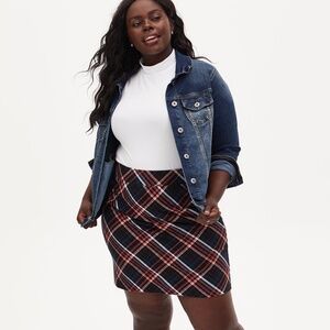 Torrid Studio Luxe Ponte Skirt Plaid Black 2
